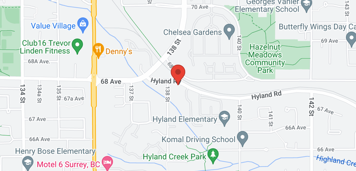 map of 13822 HYLAND ROAD